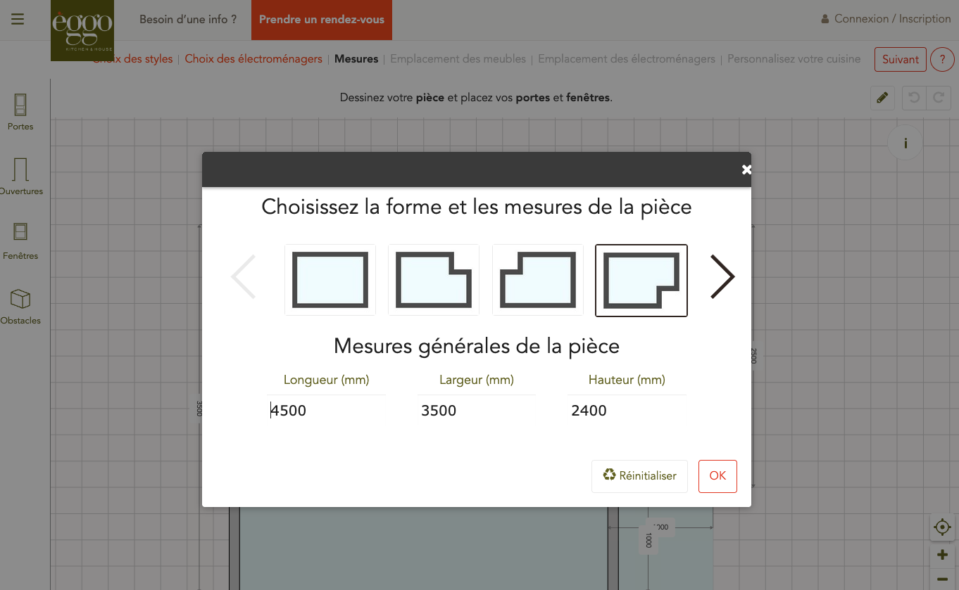 dimension de la pièce